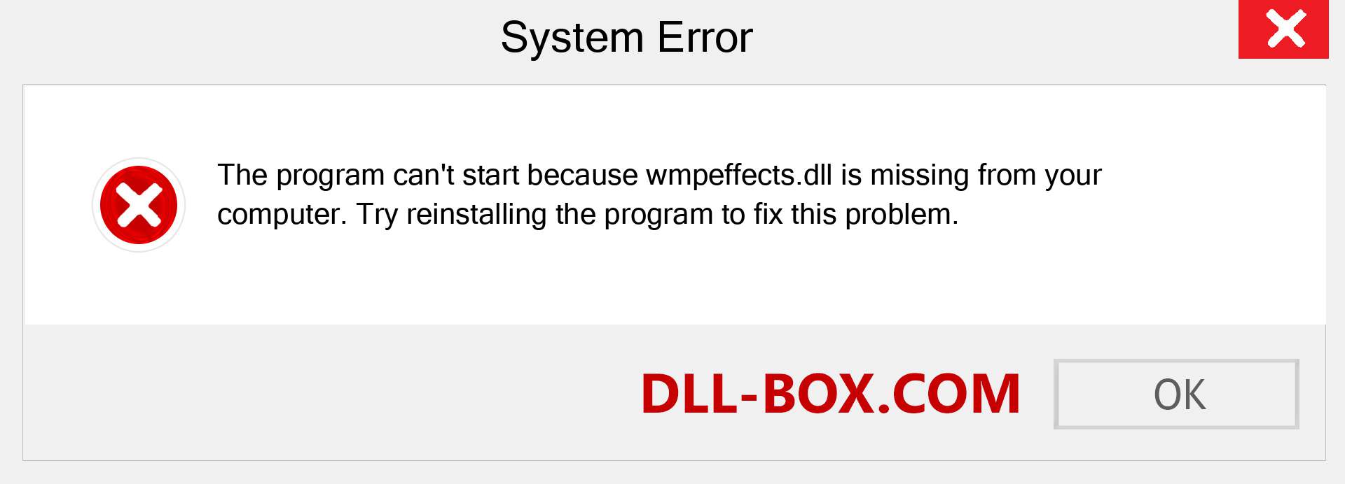  wmpeffects.dll file is missing?. Download for Windows 7, 8, 10 - Fix  wmpeffects dll Missing Error on Windows, photos, images